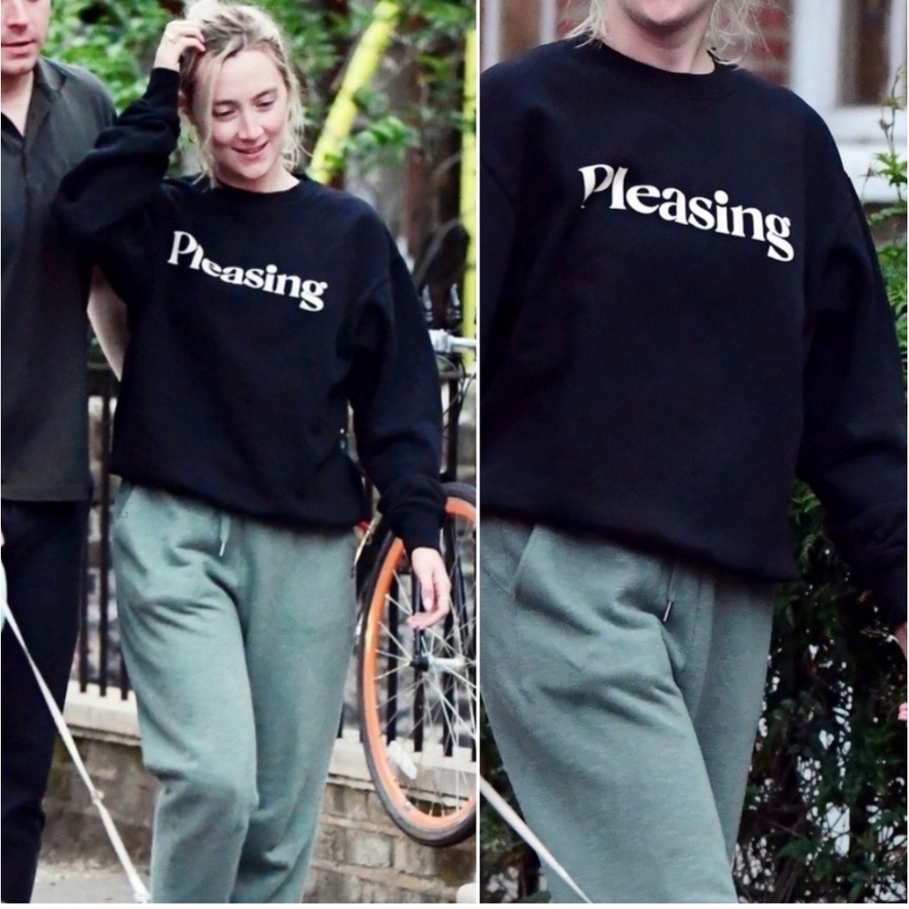Pleasing Sweatshirt Small Black Logo Crewneck Organic Cotton Harry Styles Merch
